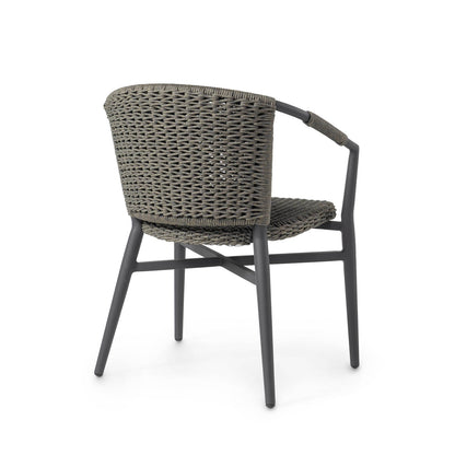 Nina Outdoor Stackable Arm Chair Charcoal