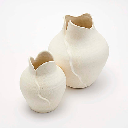 Amelia Vase Raw Blanc