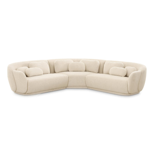 Misty 3-Piece Cream Performance Boucle L-Sectional
