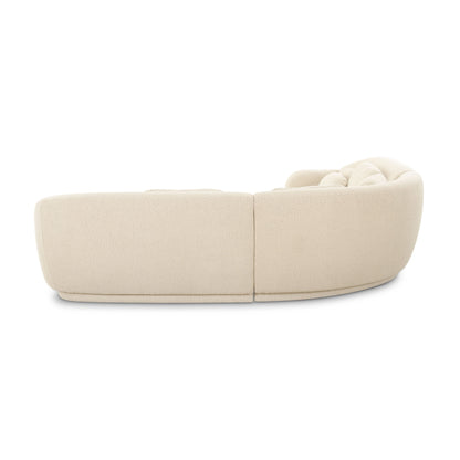 Misty 3-Piece Cream Boucle L-Sectional