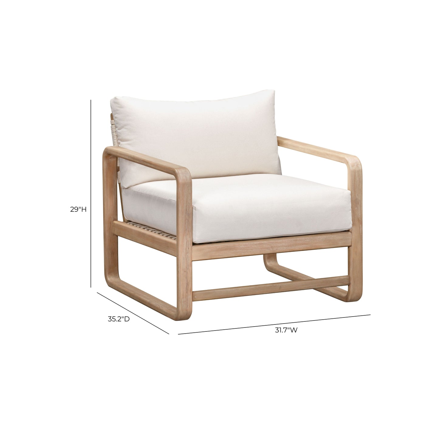 Palata Cream Fabric Outdoor Accent Chair