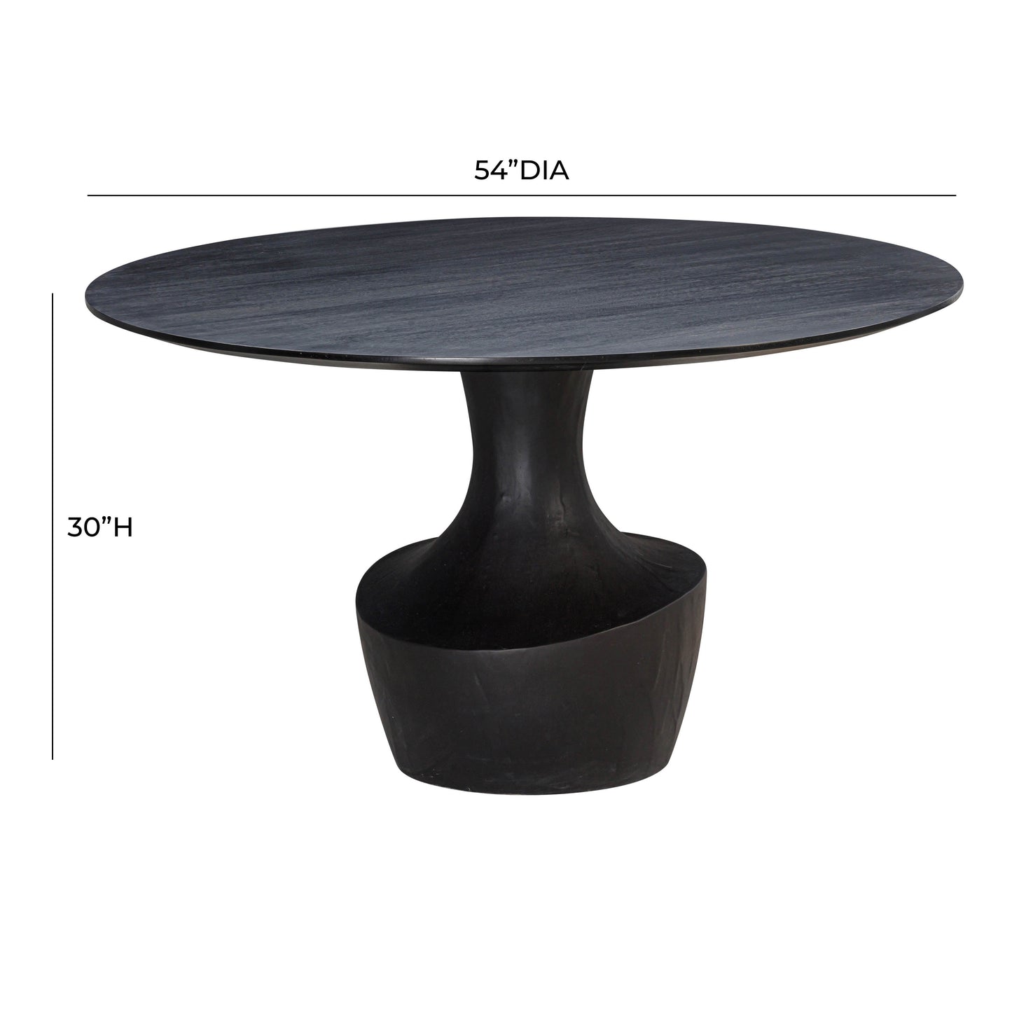 Gevra 54" Black Faux Plaster Dining Table