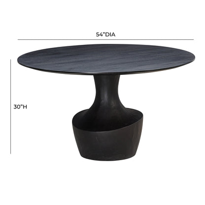Gevra 54" Black Faux Plaster Dining Table