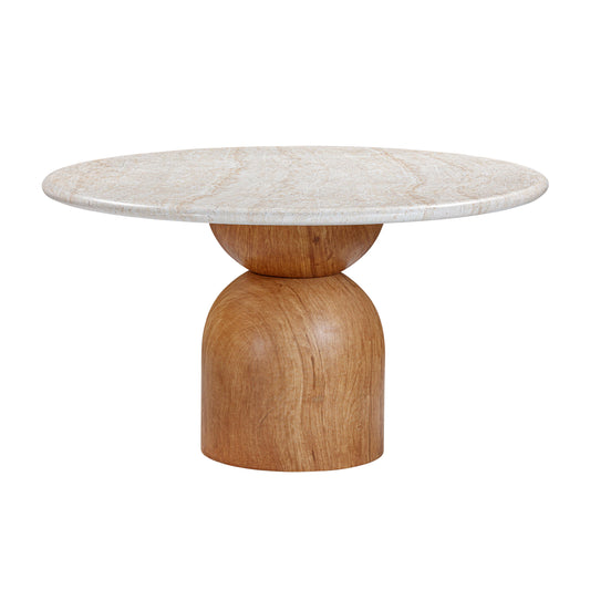 Cynthia 54" Faux Travertine Dining Table