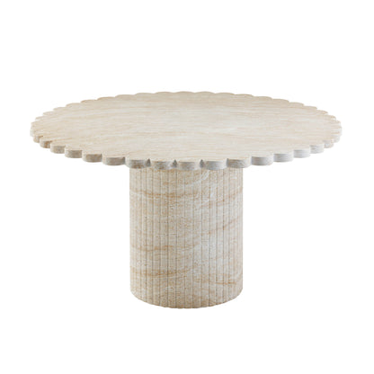 Blossom 54" Washed Faux Travertine Dining Table