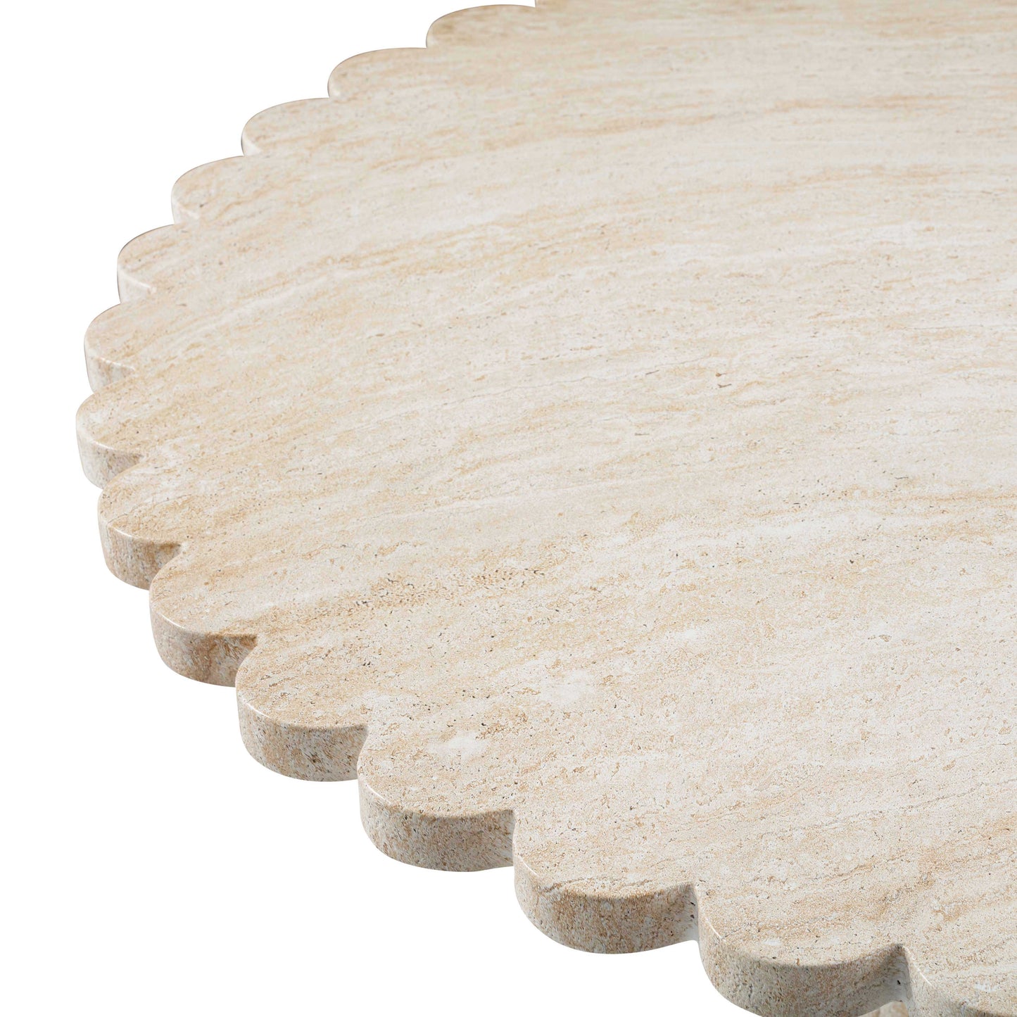 Blossom 54" Washed Faux Travertine Dining Table