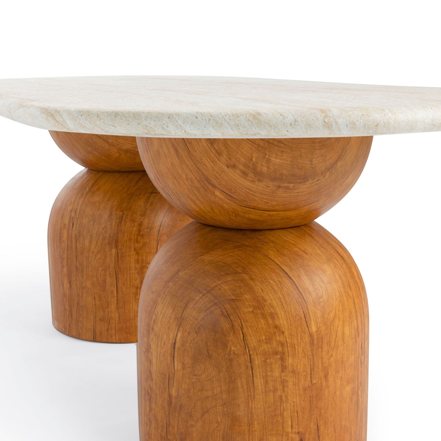 Cynthia 87" Faux Travertine Dining Table