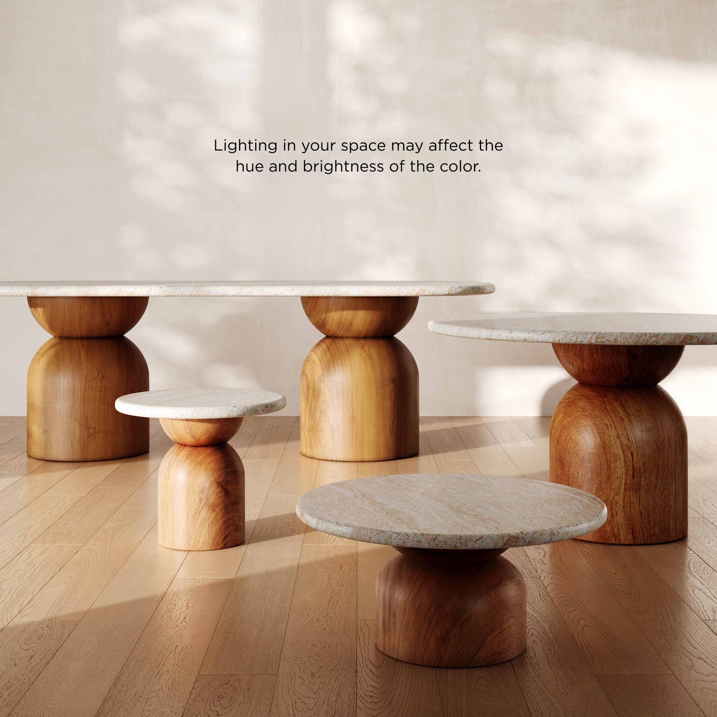 Cynthia Faux Travertine Side Table