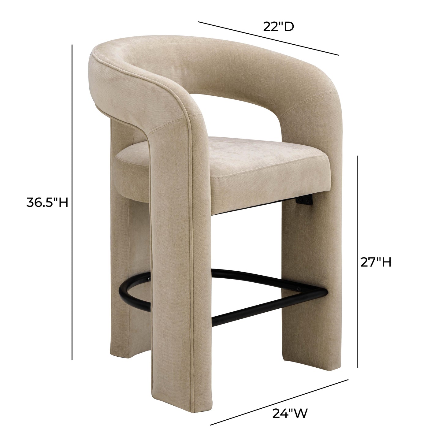 Malone Chenille Stool (1+ Color Options)