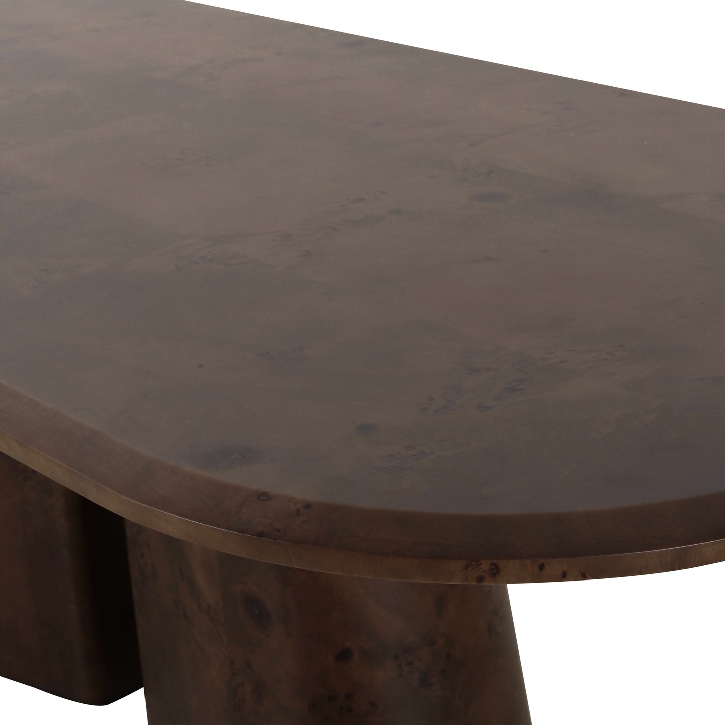 Gladyss 87" Brown Burl Oval Dining Table