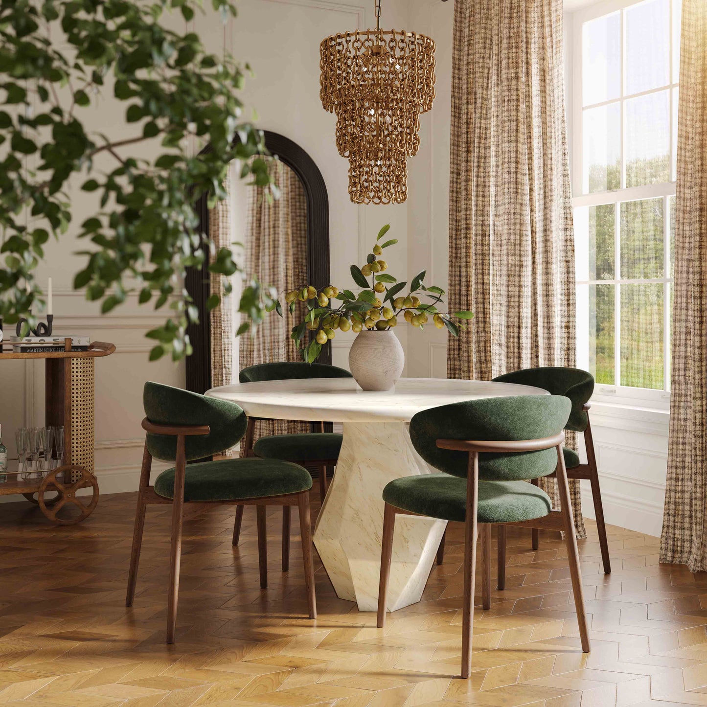Esme 48" Faux Marble Dining Table