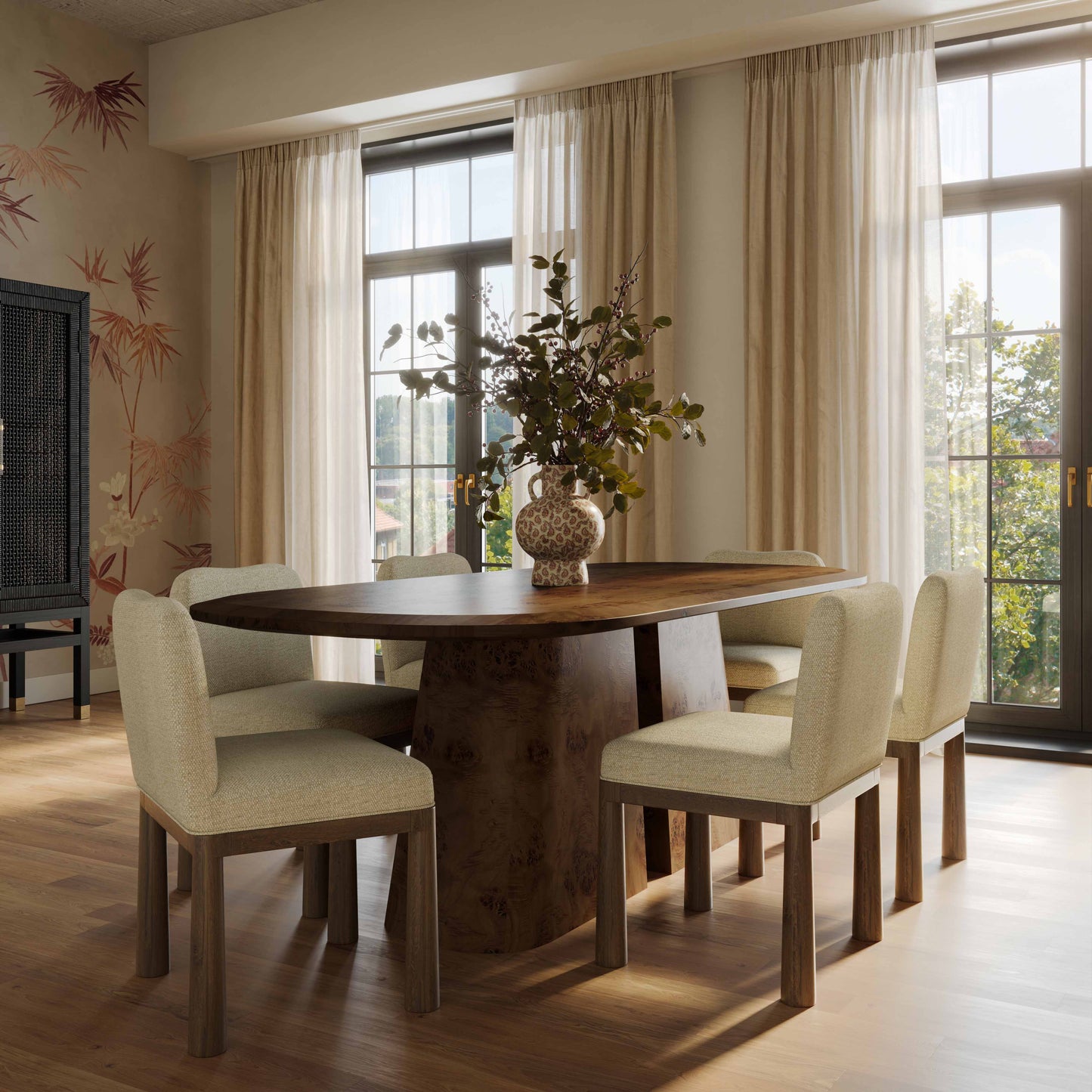 Tiara Basketweave Fabric Dining Chair (1+ Color Options)