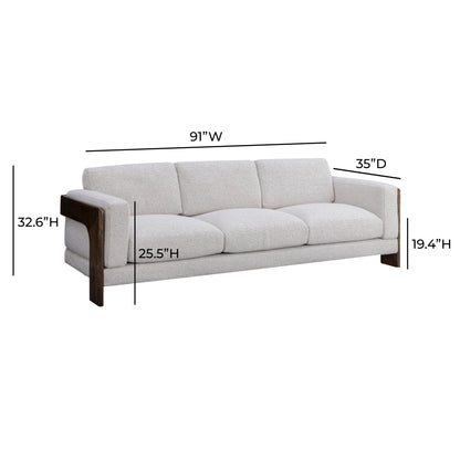 Elyn 91" Cream Boucle Sofa