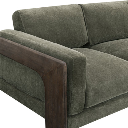 Elyn 91" Olive Green Chenille Sofa