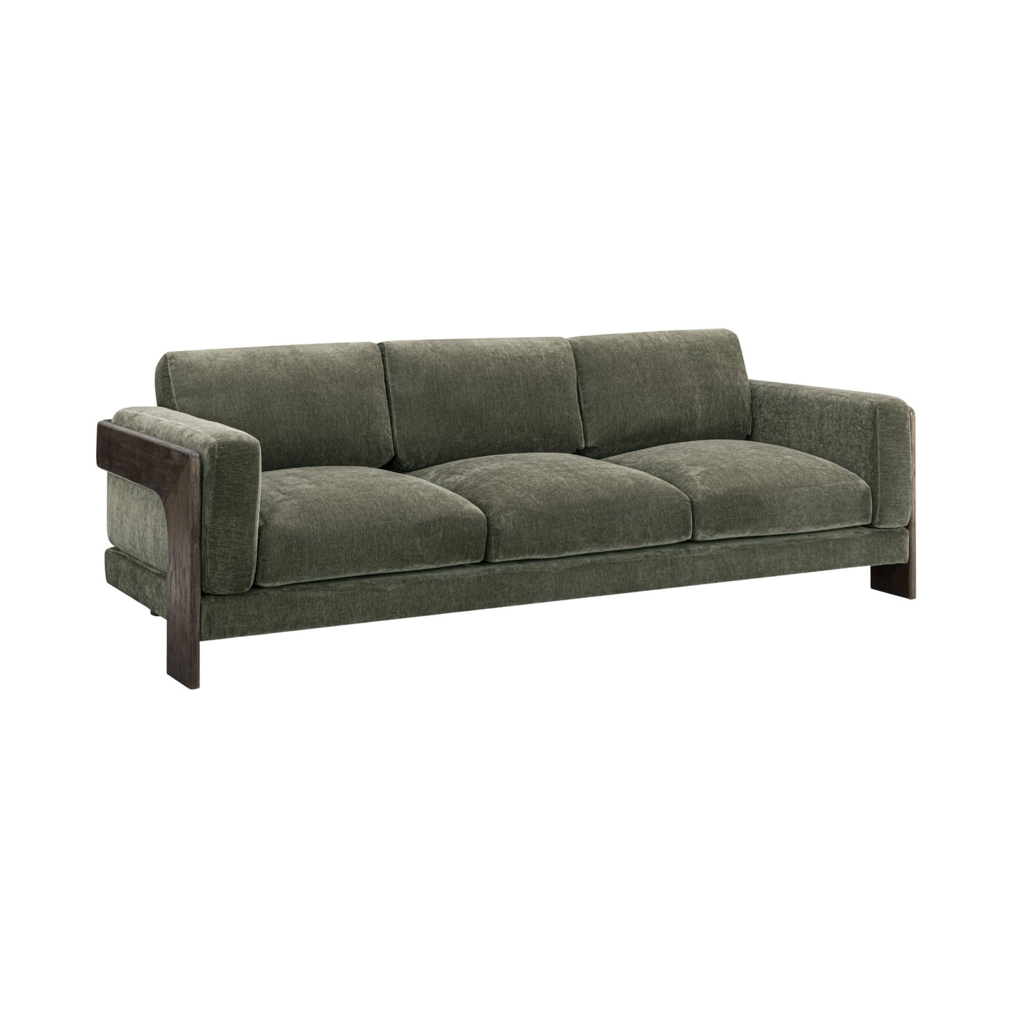 Elyn 91" Olive Green Chenille Sofa