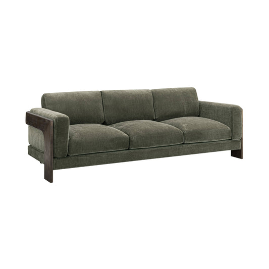 Elyn 91" Olive Green Chenille Sofa