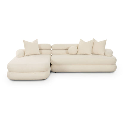 Lulu 2-Piece Cream Performance Boucle L-Shaped Sectional