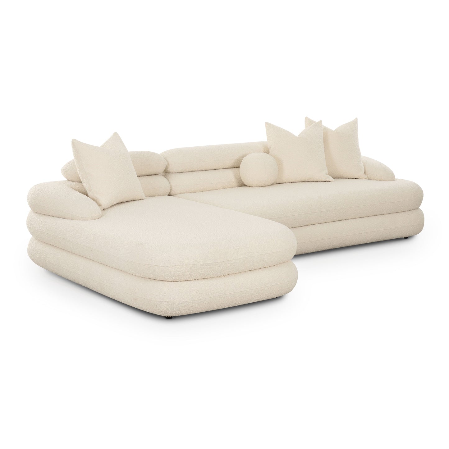 Lulu 2-Piece Cream Performance Boucle L-Shaped Sectional