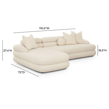 Lulu 2-Piece Cream Performance Boucle L-Shaped Sectional