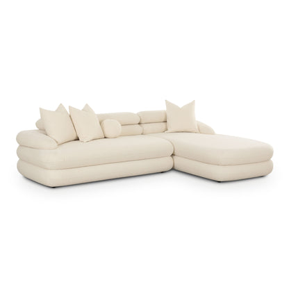 Lulu 2-Piece Cream Performance Boucle L-Shaped Sectional