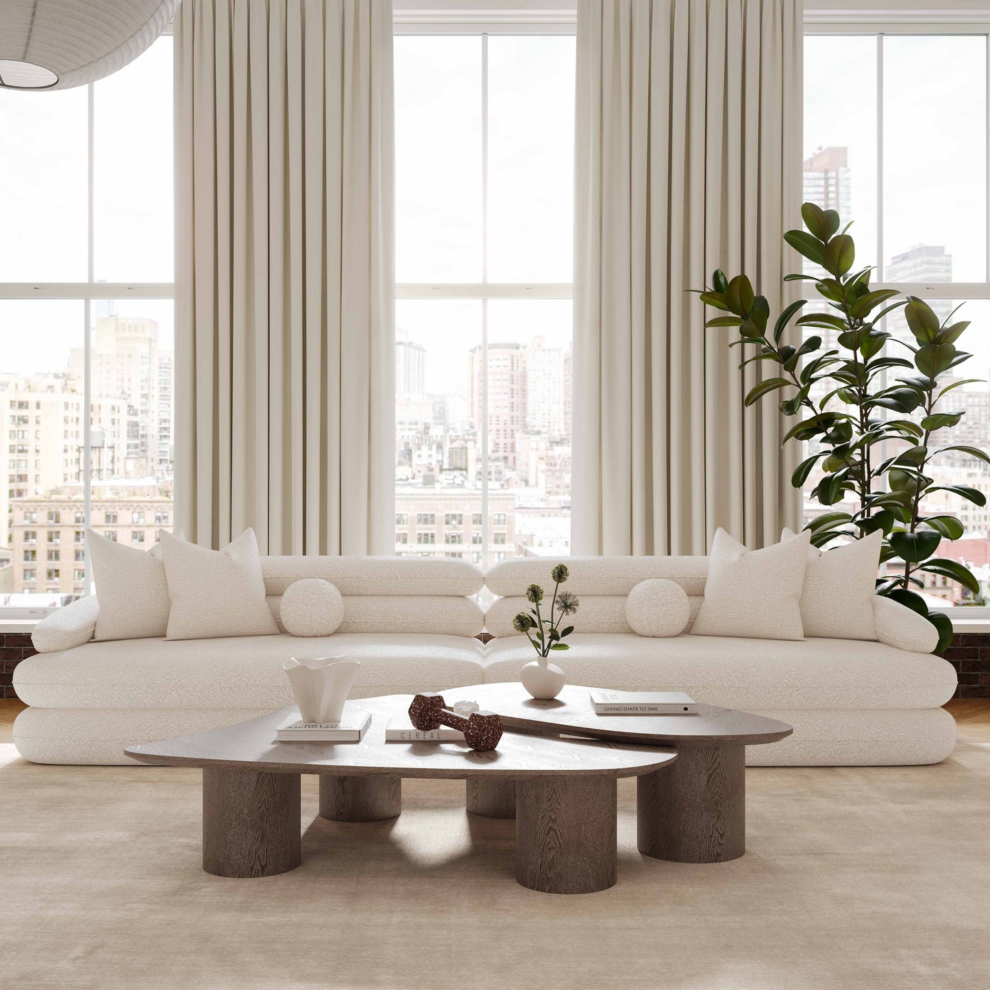 Lulu 141" Cream Boucle Sofa