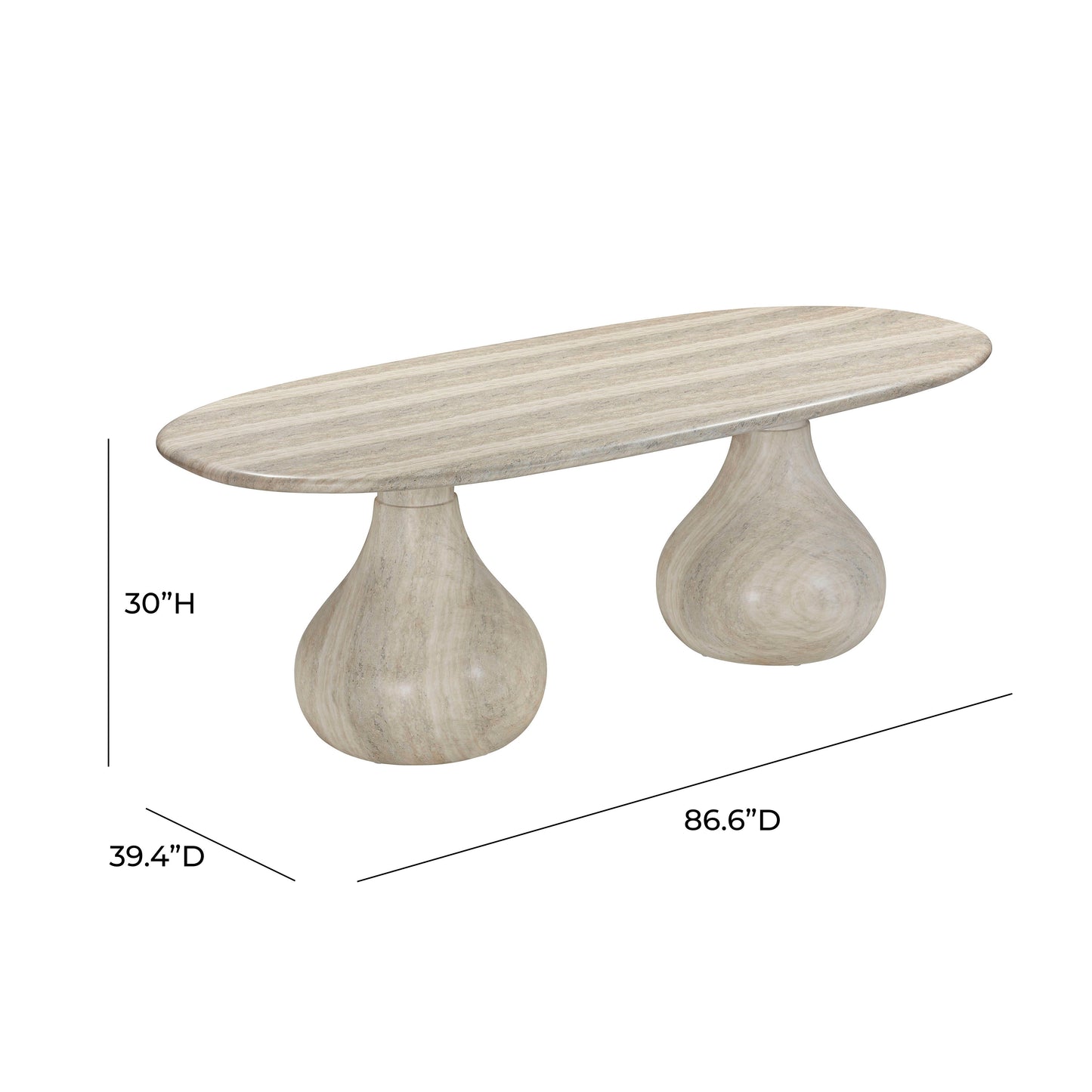 Smooch 87" Concrete Dining Table