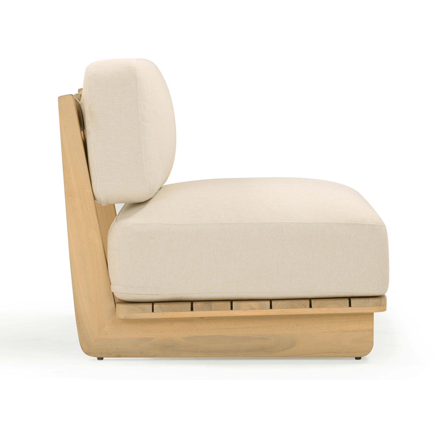 Reavan Cream Fabric Outdoor Lounge Chair