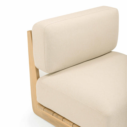 Reavan Cream Fabric Outdoor Lounge Chair