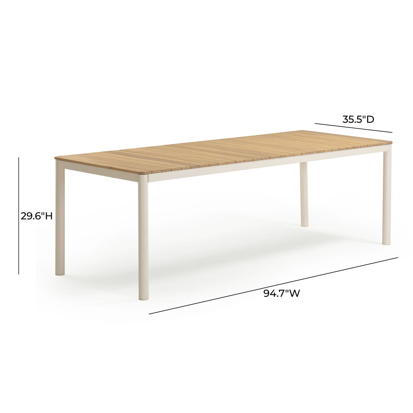 Sardinia 95" Teak Outdoor Rectangular Dining Table