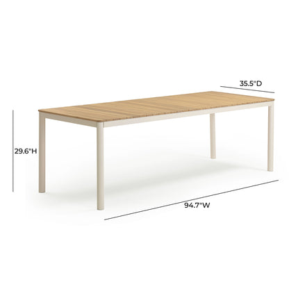 Sardinia 95" Teak Outdoor Rectangular Dining Table