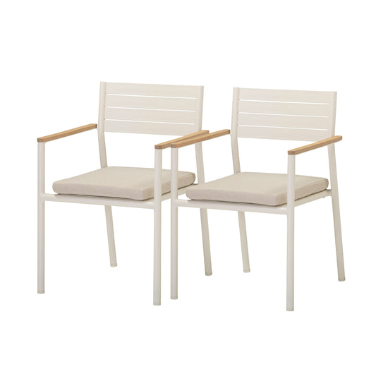 Sardinia Cream Performance Fabric Outdoor Dining Chair - Set of 2