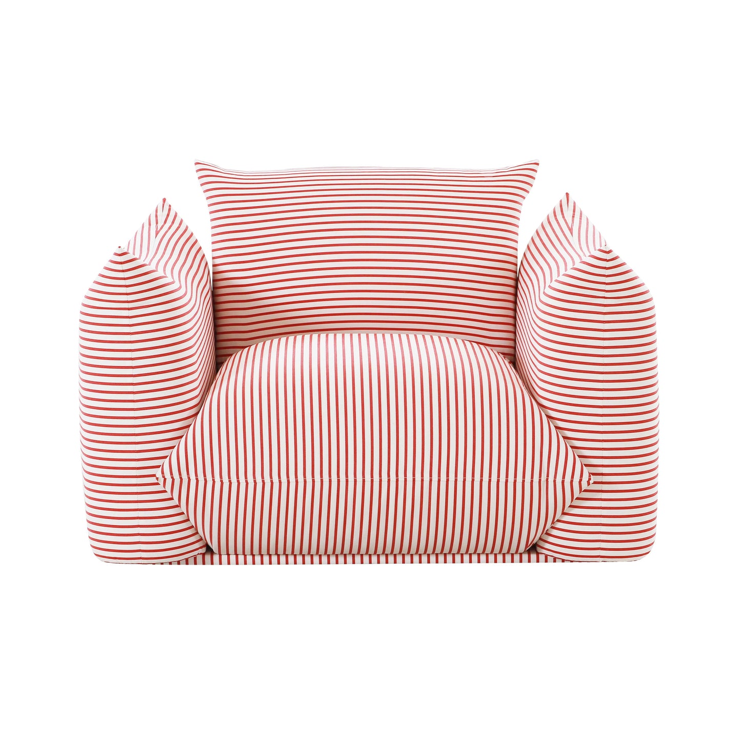 Saint Tropez Striped Stuffed Armchair Red