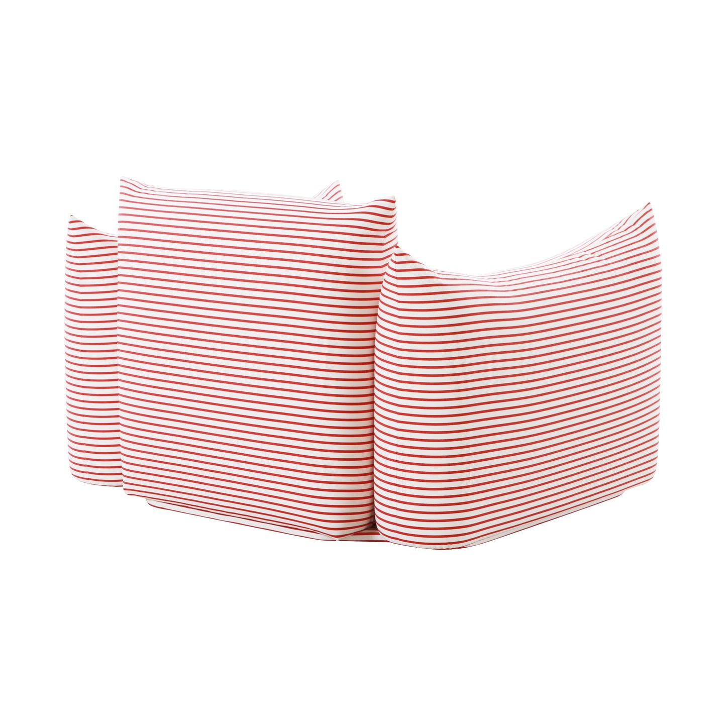 Saint Tropez Striped Stuffed Armchair Red