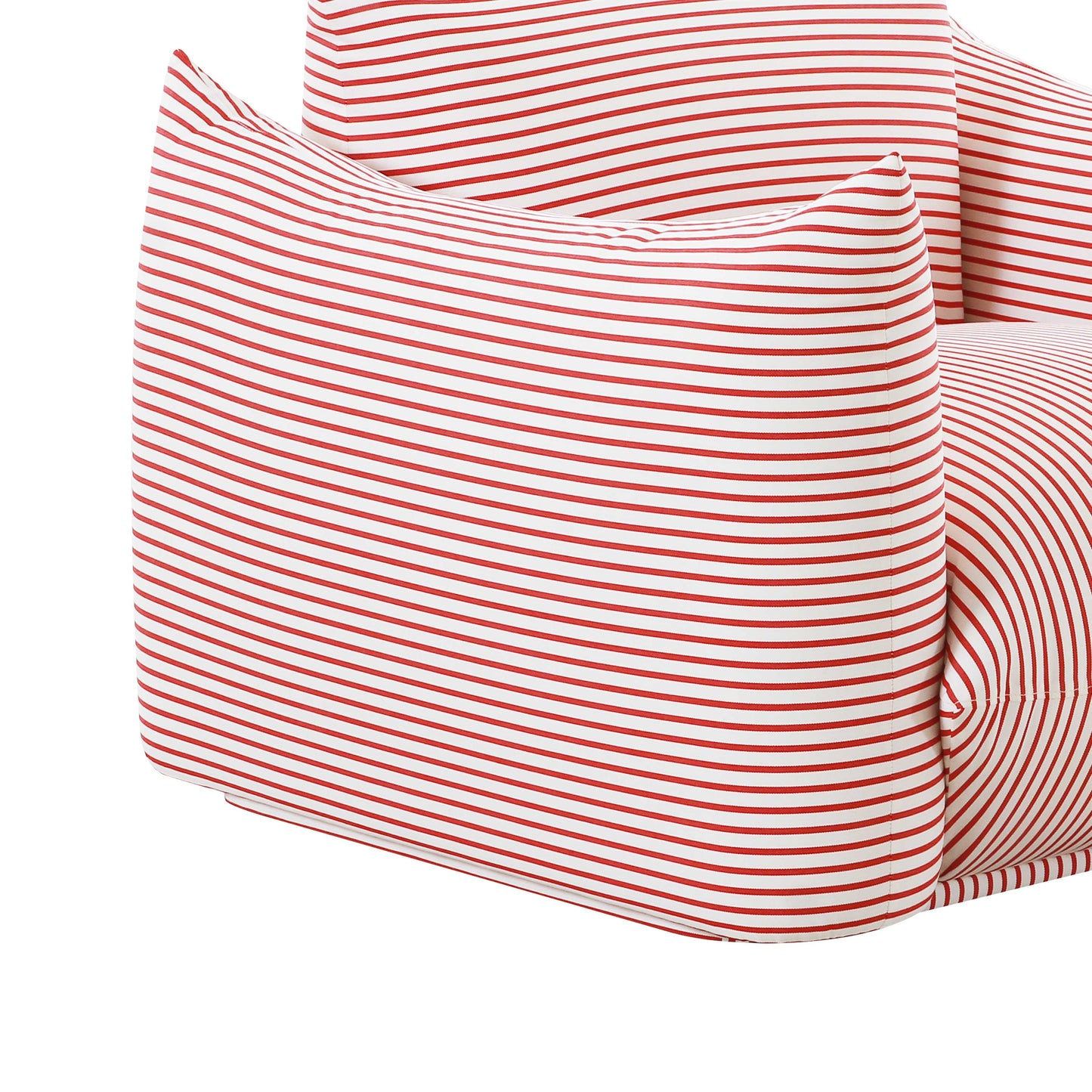 Saint Tropez Striped Stuffed Armchair Red