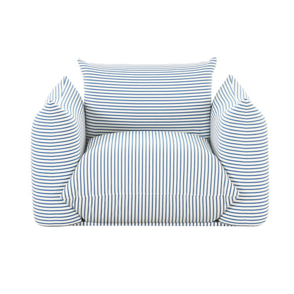 Saint Tropez Striped Stuffed Armchair Blue
