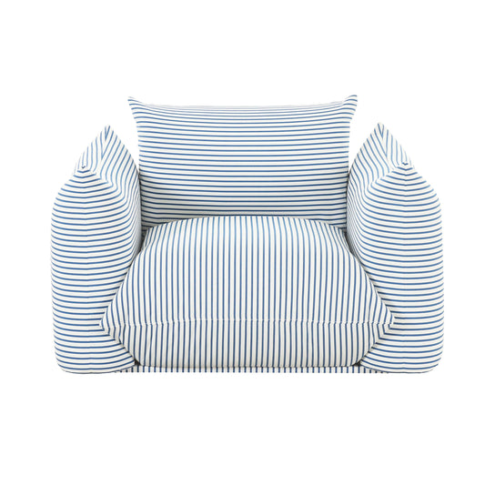 Saint Tropez Striped Stuffed Armchair Blue