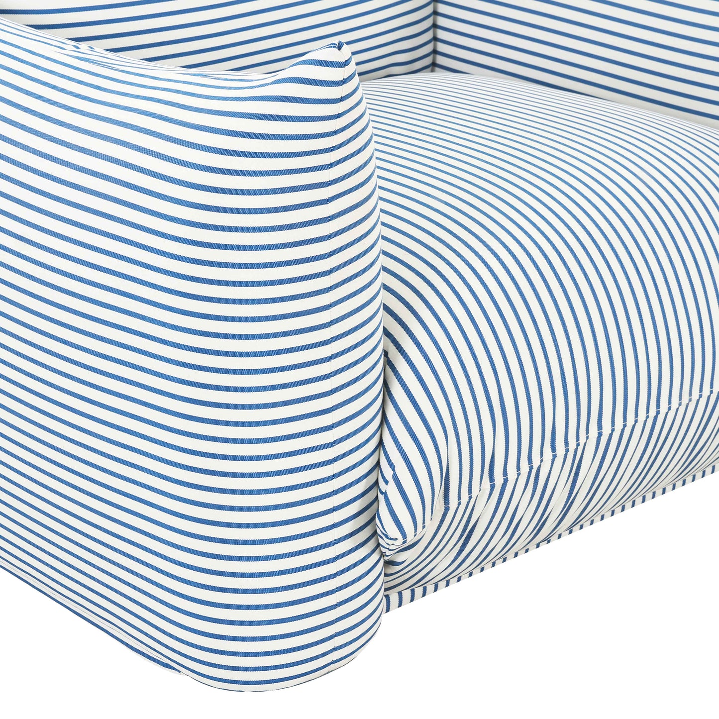 Saint Tropez Striped Stuffed Armchair Blue