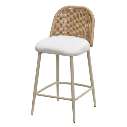 Alexa Natural Fabric Outdoor Counter Stool
