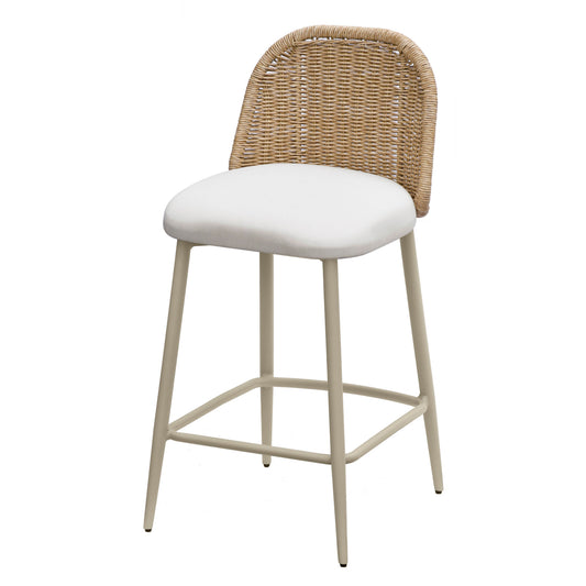 Alexa Natural Fabric Outdoor Counter Stool