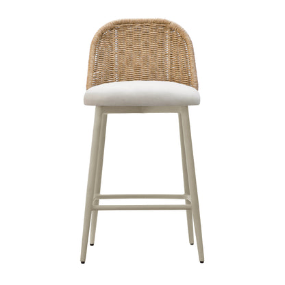 Alexa Natural Fabric Outdoor Counter Stool