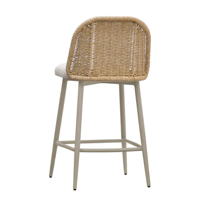 Alexa Natural Fabric Outdoor Counter Stool