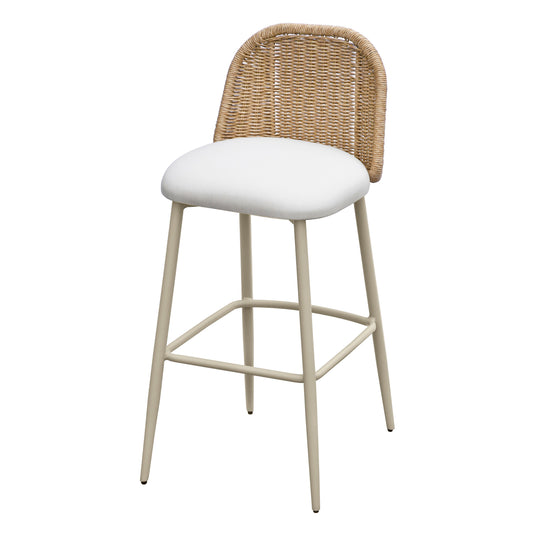 Alexa Natural Performance Fabric Outdoor Bar Stool
