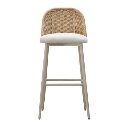 Alexa Natural Fabric Outdoor Bar Stool