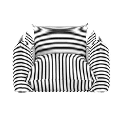 Saint Tropez Striped Stuffed Armchair Black Pearl