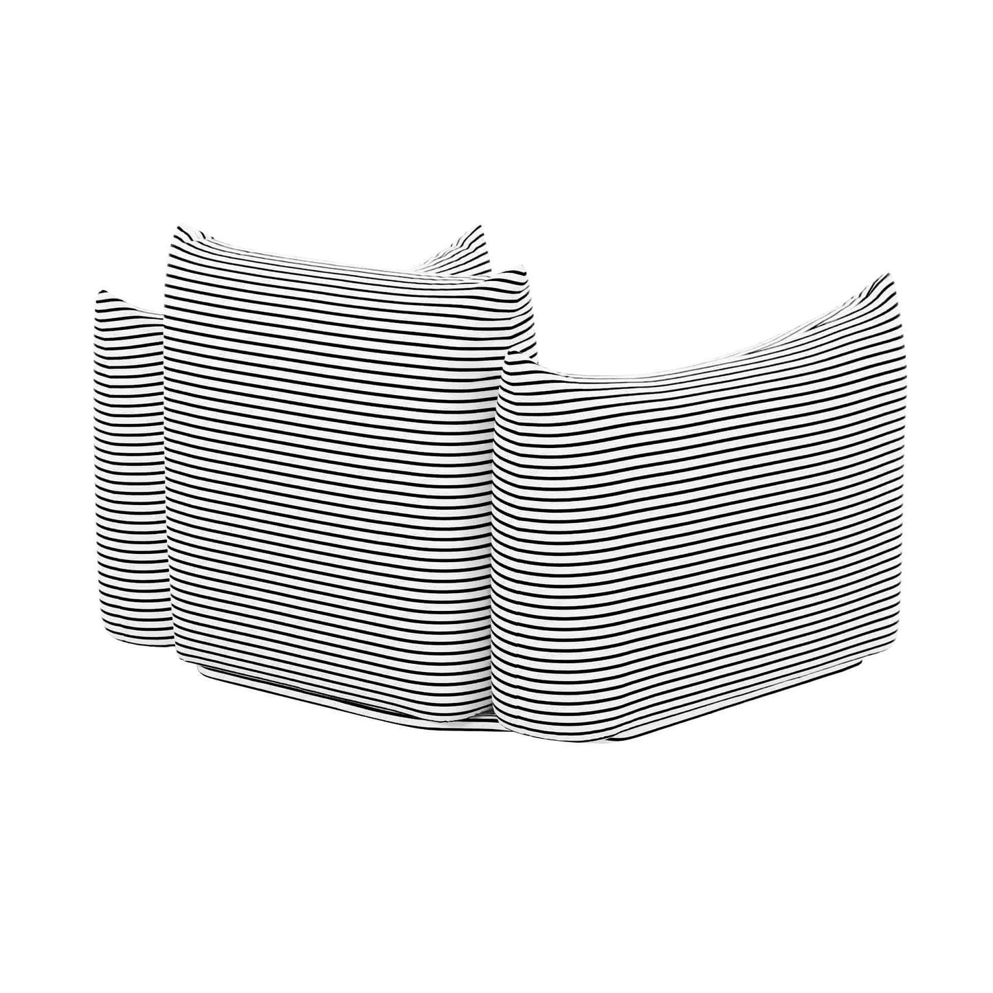 Saint Tropez Striped Stuffed Armchair Black Pearl