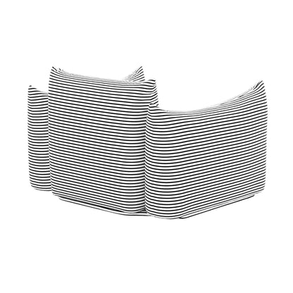 Saint Tropez Striped Stuffed Armchair Black Pearl