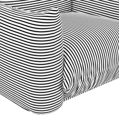 Saint Tropez Striped Stuffed Armchair Black Pearl