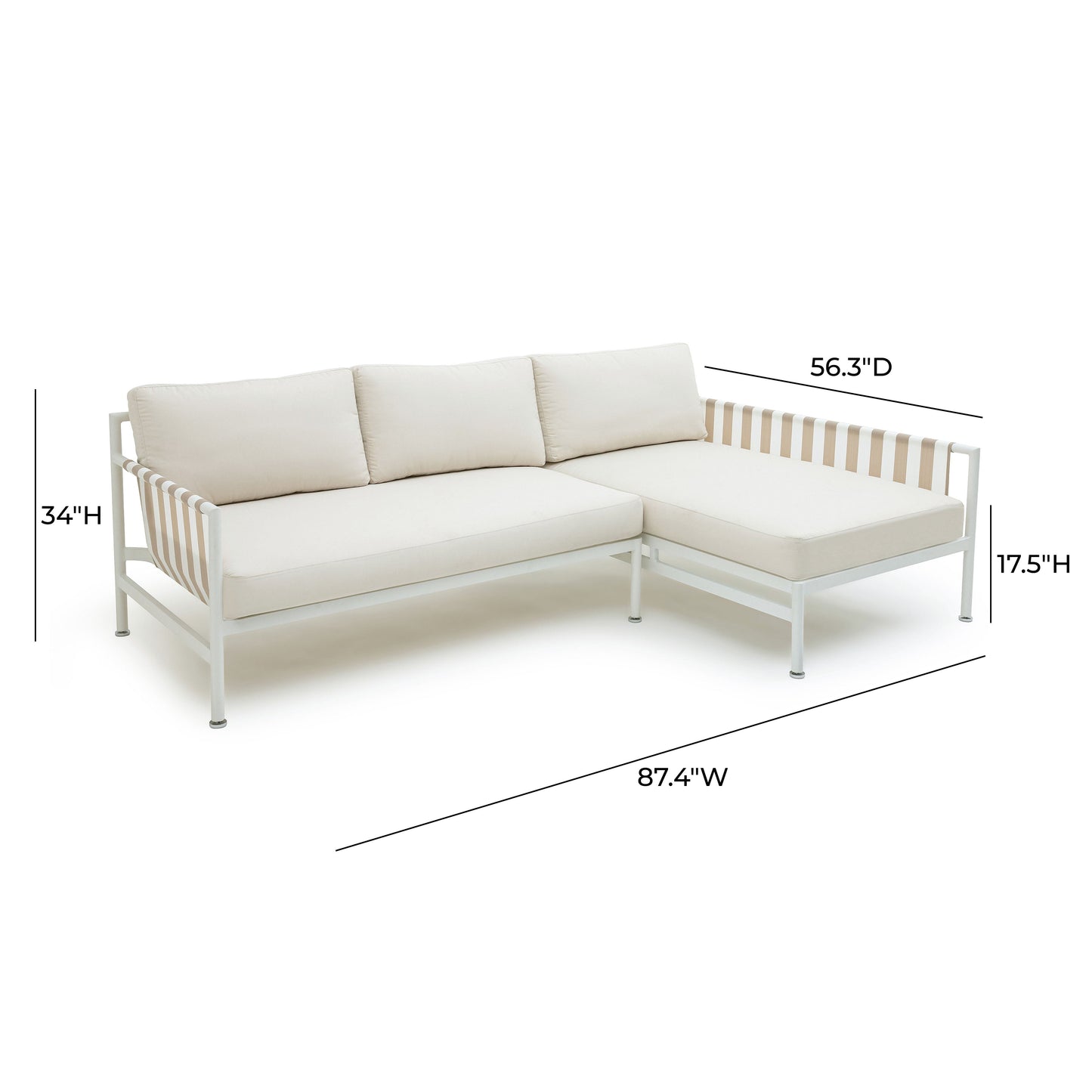 Dunes 2-Piece Cream Outdoor L-Shaped Sectional