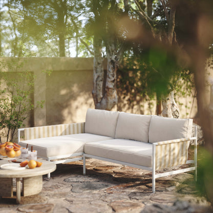 Dunes 2-Piece Cream Outdoor L-Shaped Sectional