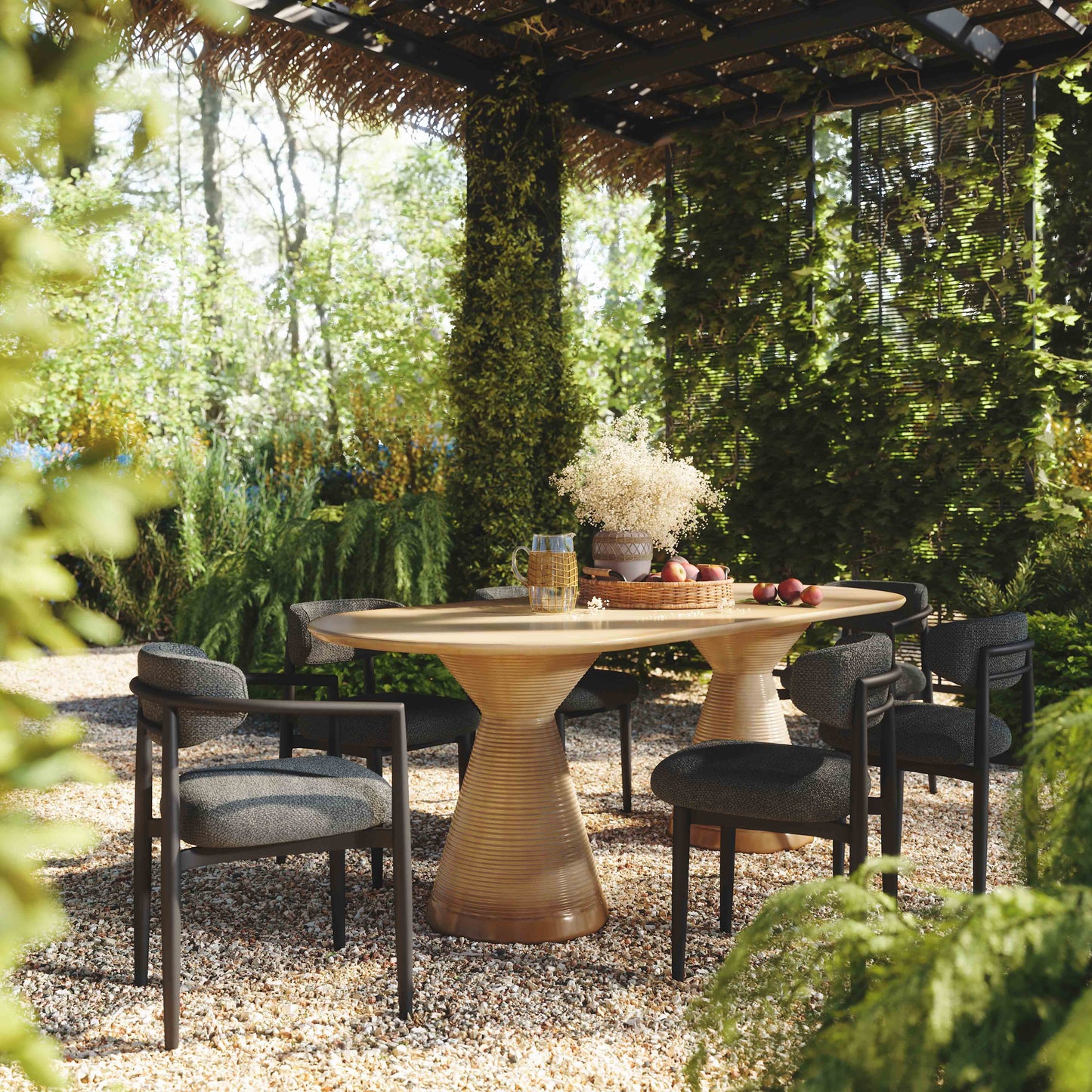 Annika Fabric Outdoor Dining Side Chair (1+ Color Options)